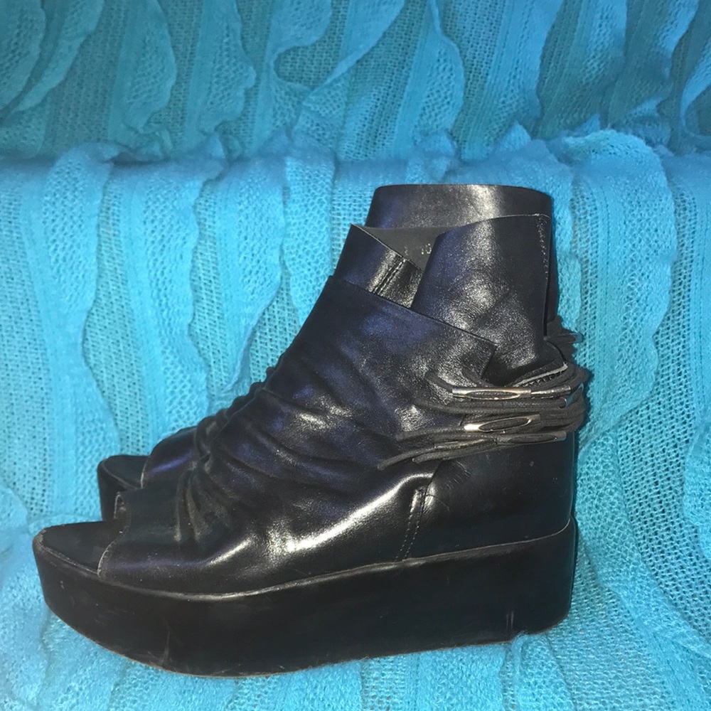 👠Black Open Toe Shoe FE01